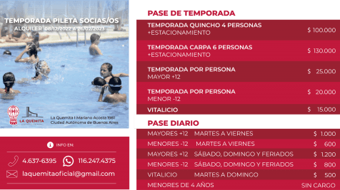 ¡Vení a pasar el verano a La Quemita!