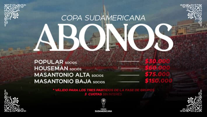 ¡Abonos para la Sudamericana!