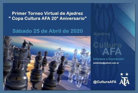 Cultura AFA festeja sus 20 años con un torneo de ajedrez virtual