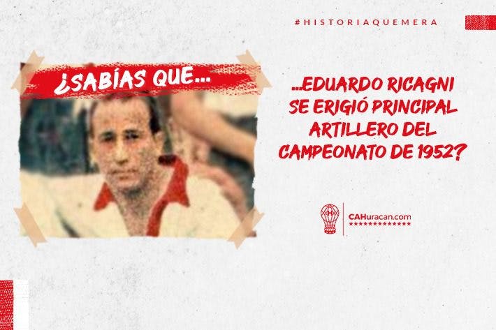 #HistoriaQuemera ¿Sabías que Eduardo Ricagni se erigió principal artillero del Campeonato de 1952?