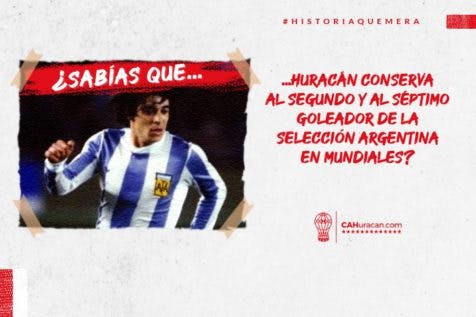 #HistoriaQuemera ¿Sabías que Huracán conserva al segundo y al séptimo goleador de la Selección Argentina en Mundiales?