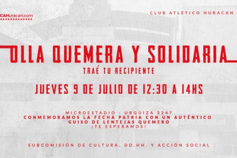 #OllaSolidaria: Huracán es parte de una nueva movida solidaria