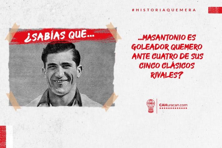 #HistoriaQuemera ¿Sabías que Masantonio es goleador quemero ante cuatro de sus cinco clásicos rivales?