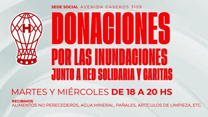 Se reciben donaciones en la Sede Social