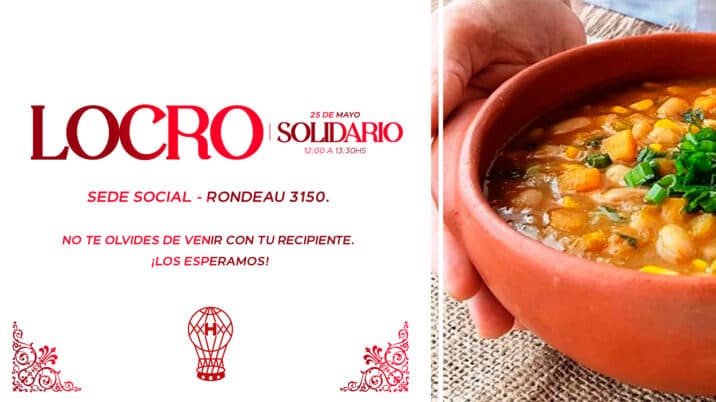 Locro solidario y gratuito en la Sede Social