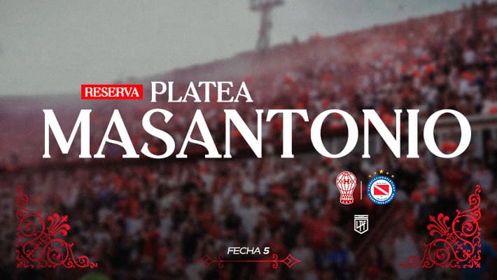 Reservas para la platea Masantonio ante Argentinos Juniors
