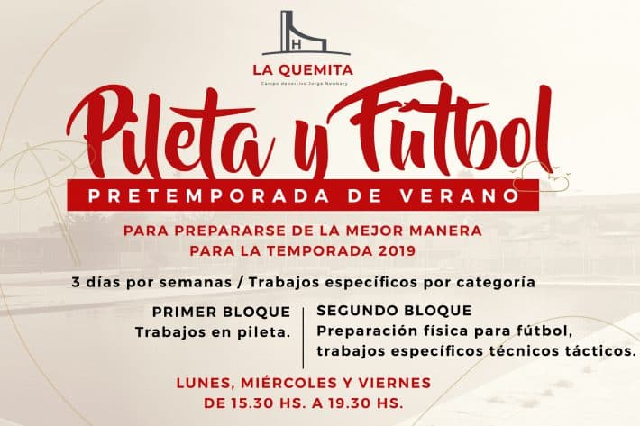¡Vení a hacer la pretemporada de fútbol a la Quemita!