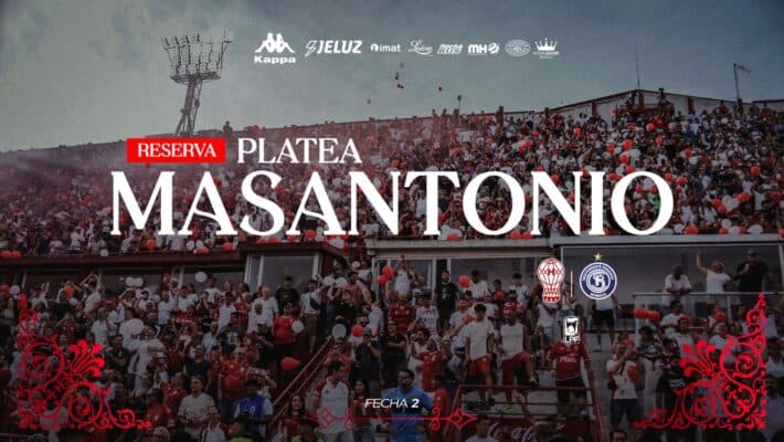Reservas para la platea Masantonio ante Independiente Rivadavia